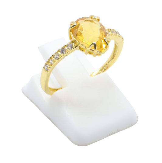 Bague Argent 925 Citrine Goutte