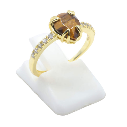 Bague Argent 925 Oeil de Tigre Goutte