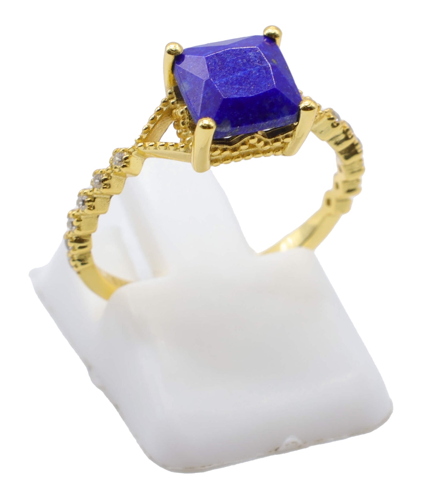Bague Argent 925 Lapis Lazuli Carrée