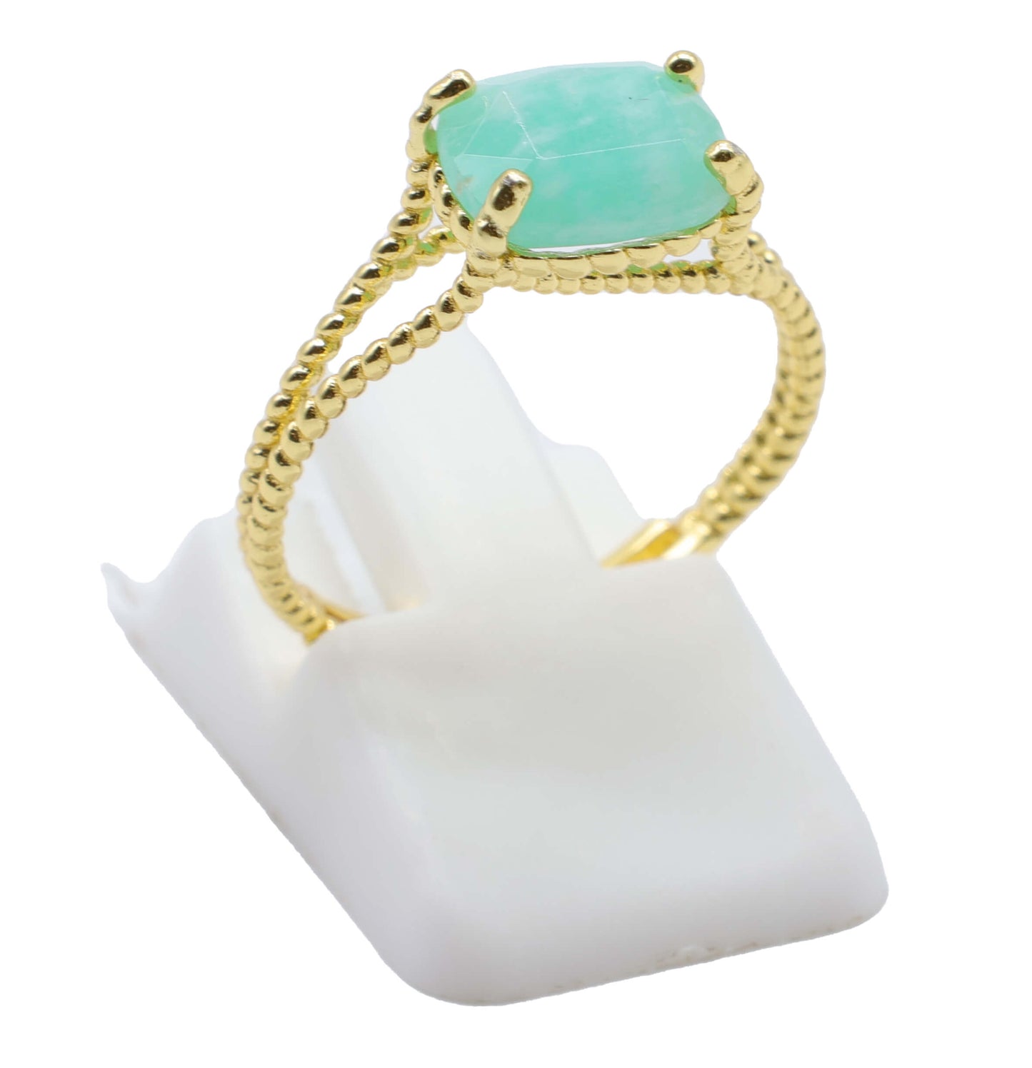 Bague Argent 925 Amazonite Rectangle