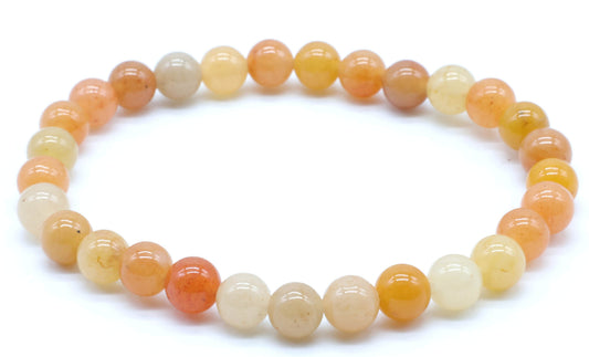 Bracelet Aventurine Orange perles 6mm