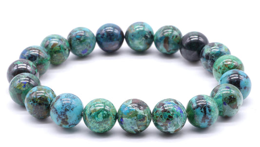Bracelet Chrysocolle 'AA' perles 10mm