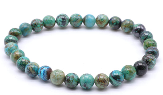 Bracelet Chrysocolle 'AA' perles 6mm