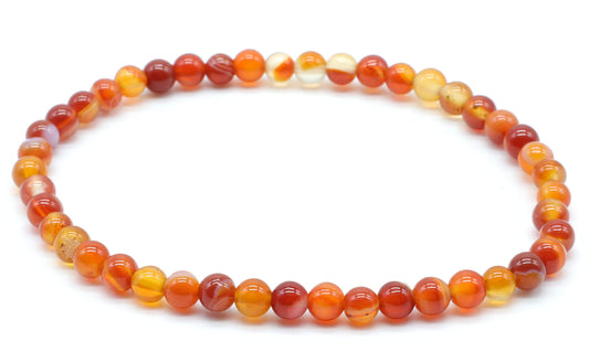 Bracelet Cornaline Rubanée 4mm