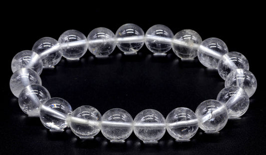 Bracelet Cristal de Roche perles 10mm