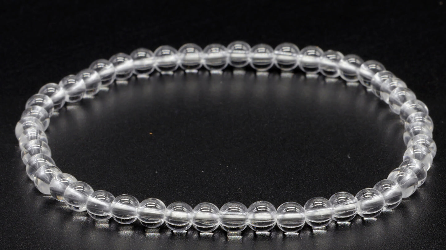 Bracelet Cristal de Roche perles 4mm