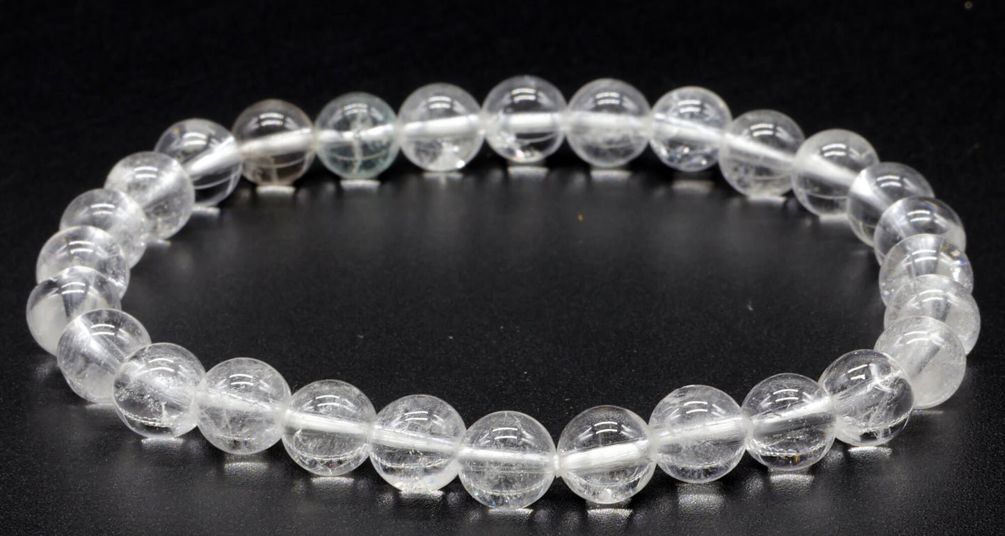 Bracelet Cristal de Roche perles 6mm