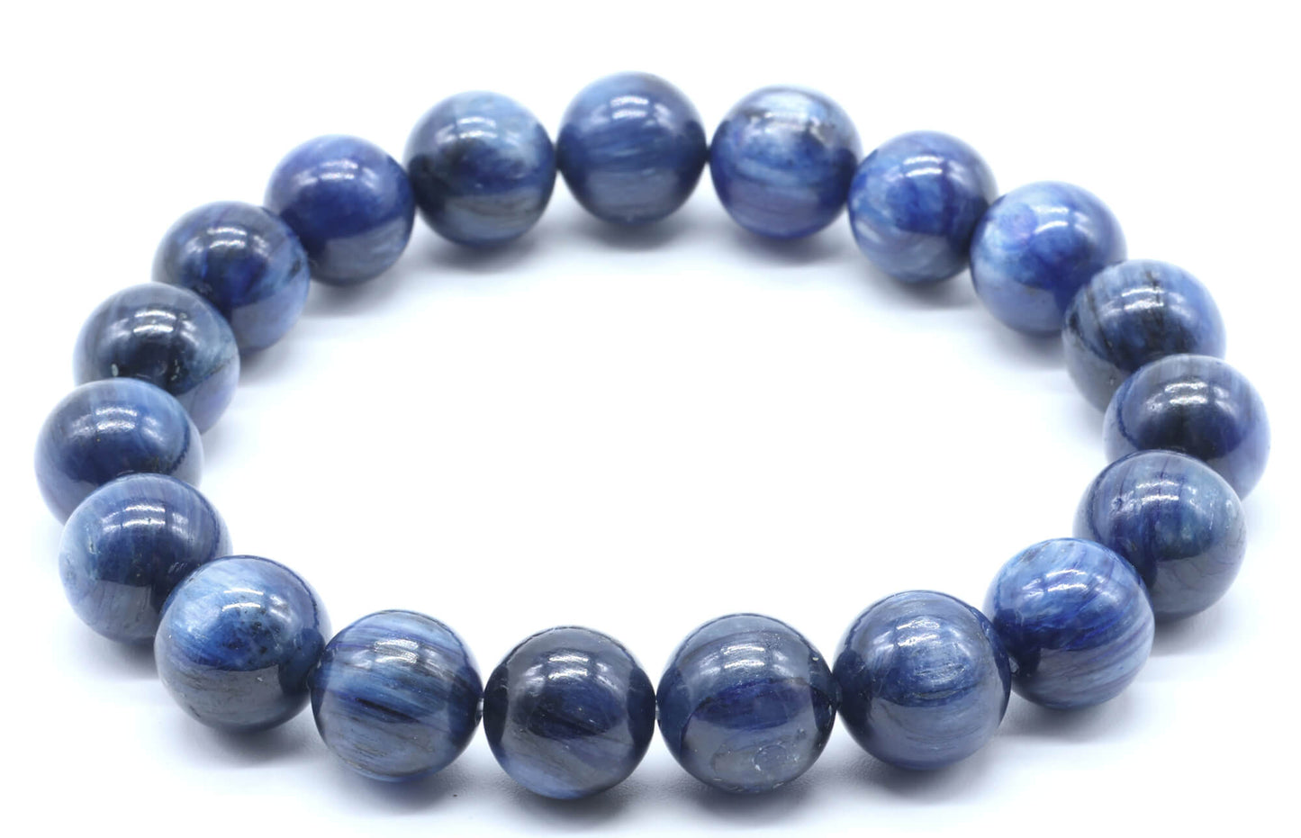 Bracelet Cyanite perles 10mm