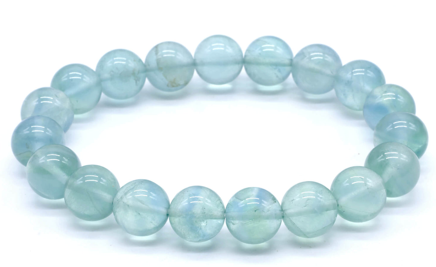 Bracelet Fluorite Bleue 'AA' perles 10mm