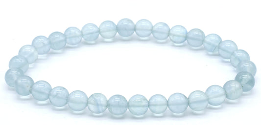 Bracelet Fluorite Bleue 'AA' perles 6mm