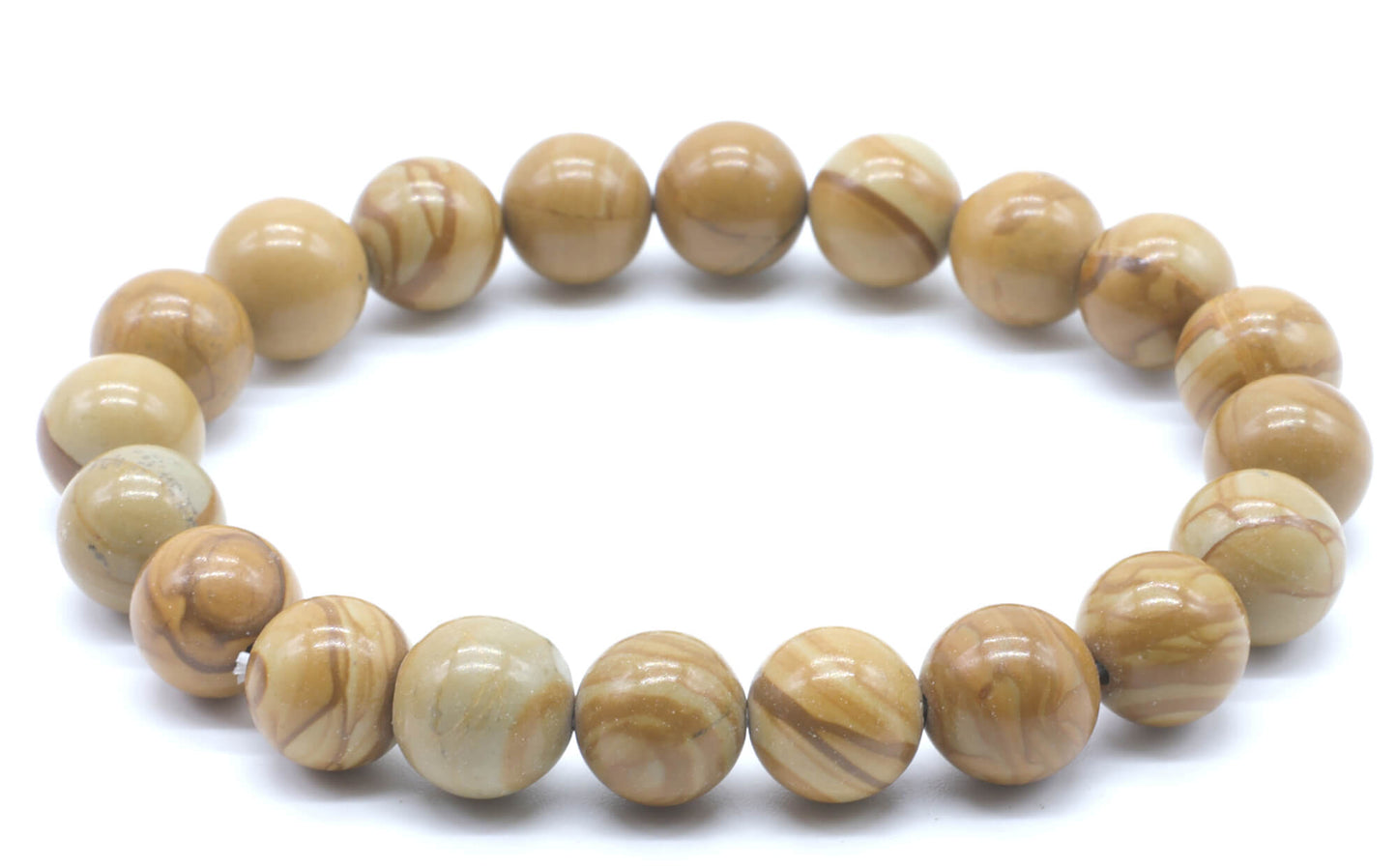 Bracelet Bois Fossile perles 10mm