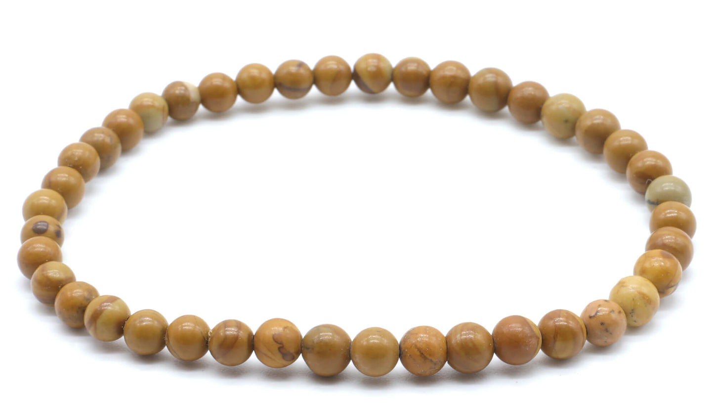 Bracelet Bois Fossile perles 4mm