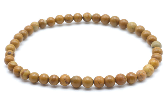 Bracelet Bois Fossile perles 4mm