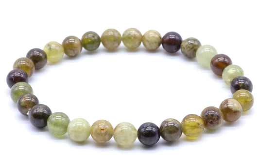 Bracelet Grenat Vert perles 6mm