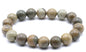 Bracelet Jaspe Feuille d'Argent perles 10mm