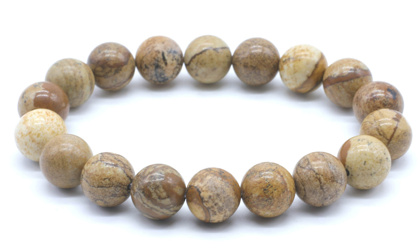 Bracelet Jaspe Paysage perles 10mm