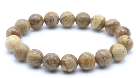 Bracelet Jaspe Paysage perles 10mm