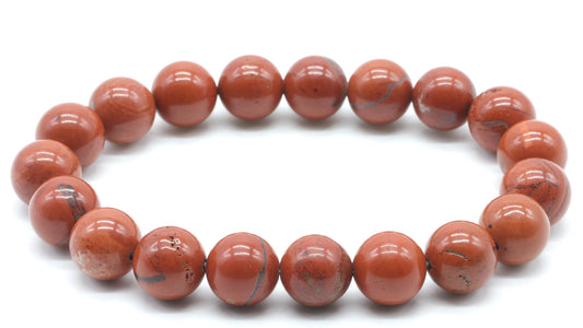 Bracelet Jaspe Rouge perles 10mm