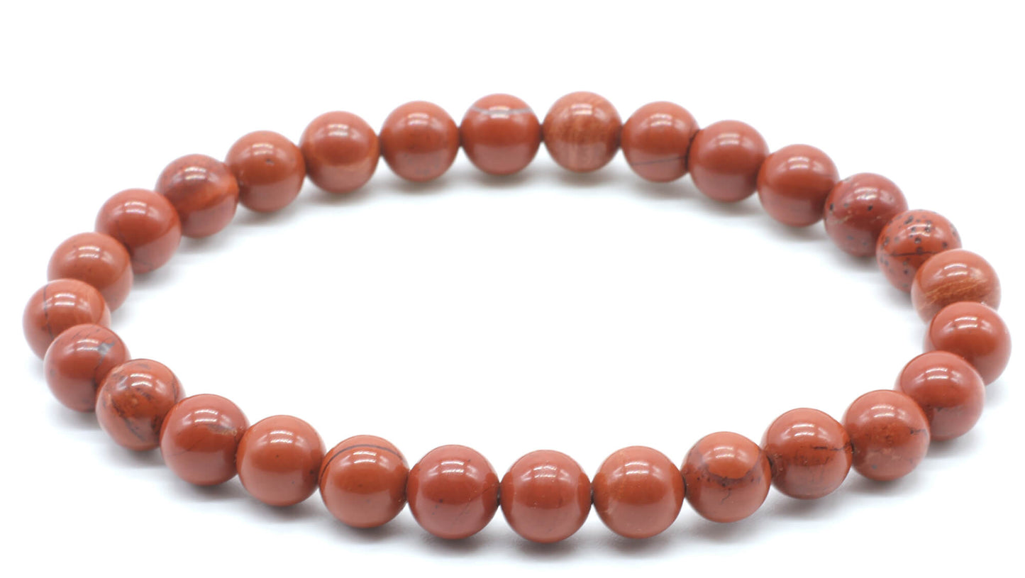 Bracelet Jaspe Rouge perles 6mm