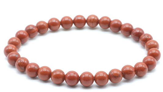 Bracelet Jaspe Rouge perles 6mm