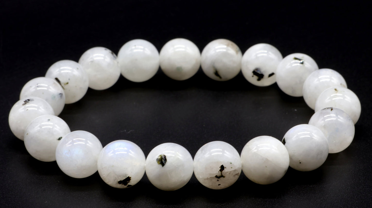 Bracelet Labradorite Blanche perles 10mm