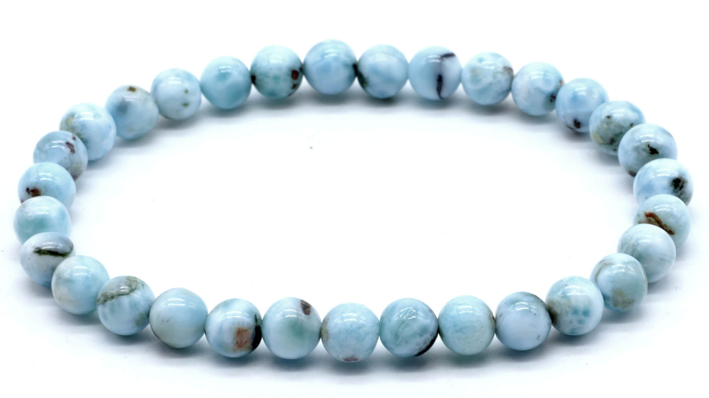 Bracelet Larimar perles 6mm