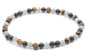 Bracelet Labradorite, Tourmaline noire, Oeil de tigre perles 4mm