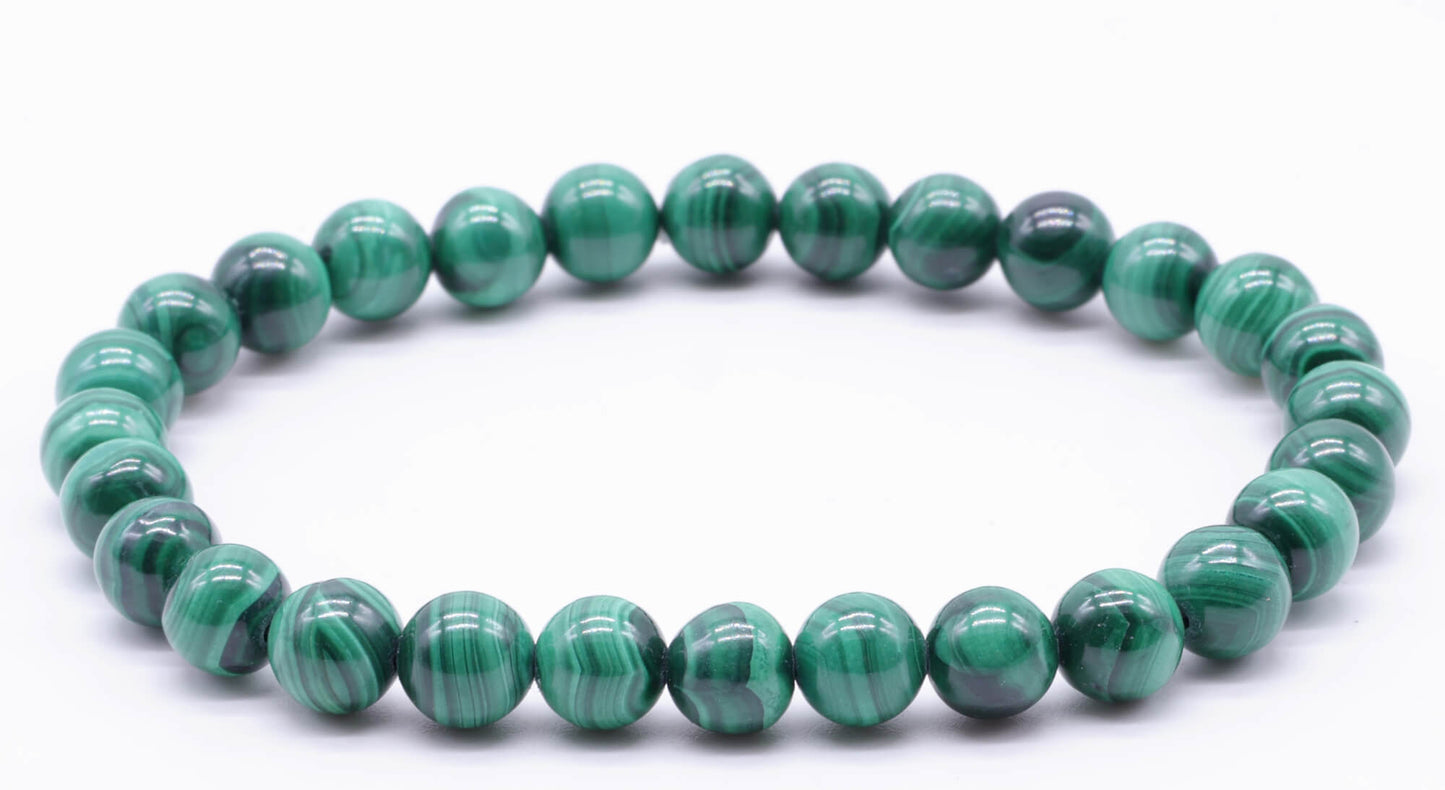 Bracelet 'Light' Malachite 'AA' perles 6mm