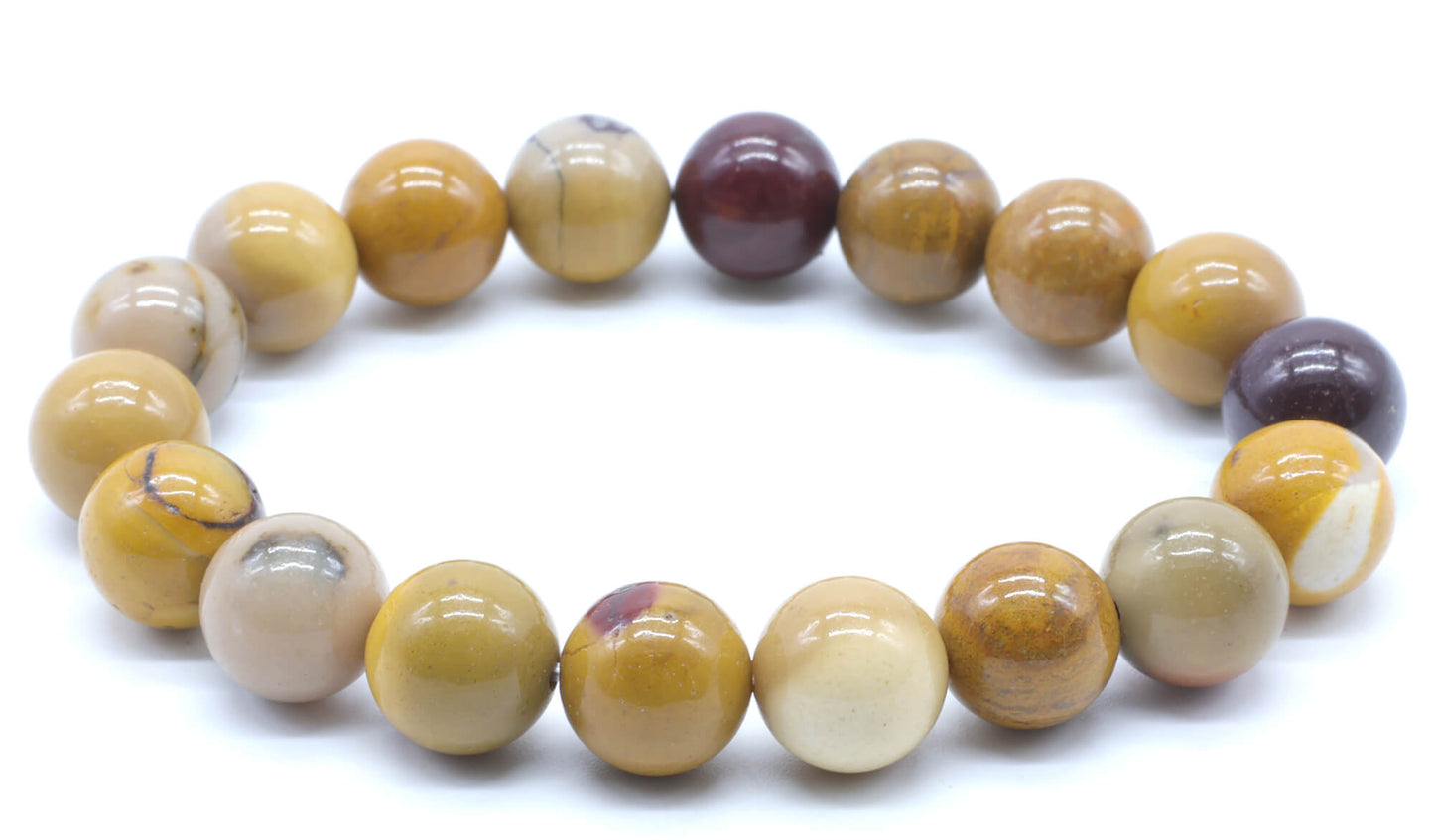 Bracelet Jaspe Mokaïte perles 10mm