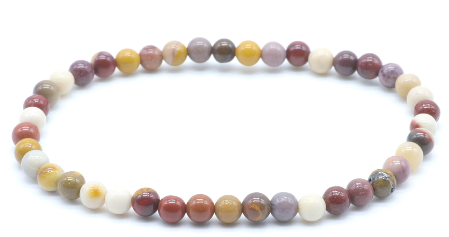 Bracelet Jaspe Mokaïte perles 4mm