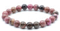 Bracelet 'Black Line' Rhodonite perles 8mm