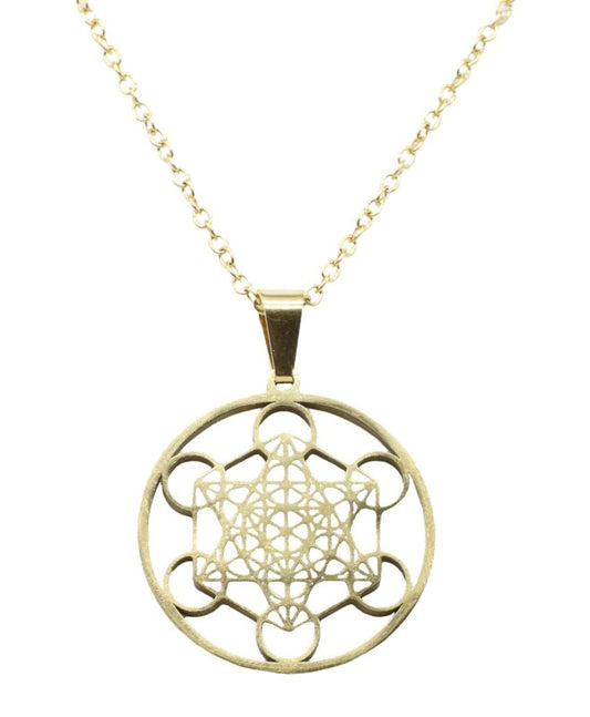 Collier Inox Métatron plaqué Or 2.5cm