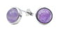 Boucles d'oreilles Argent 925 Améthyste ronde polie