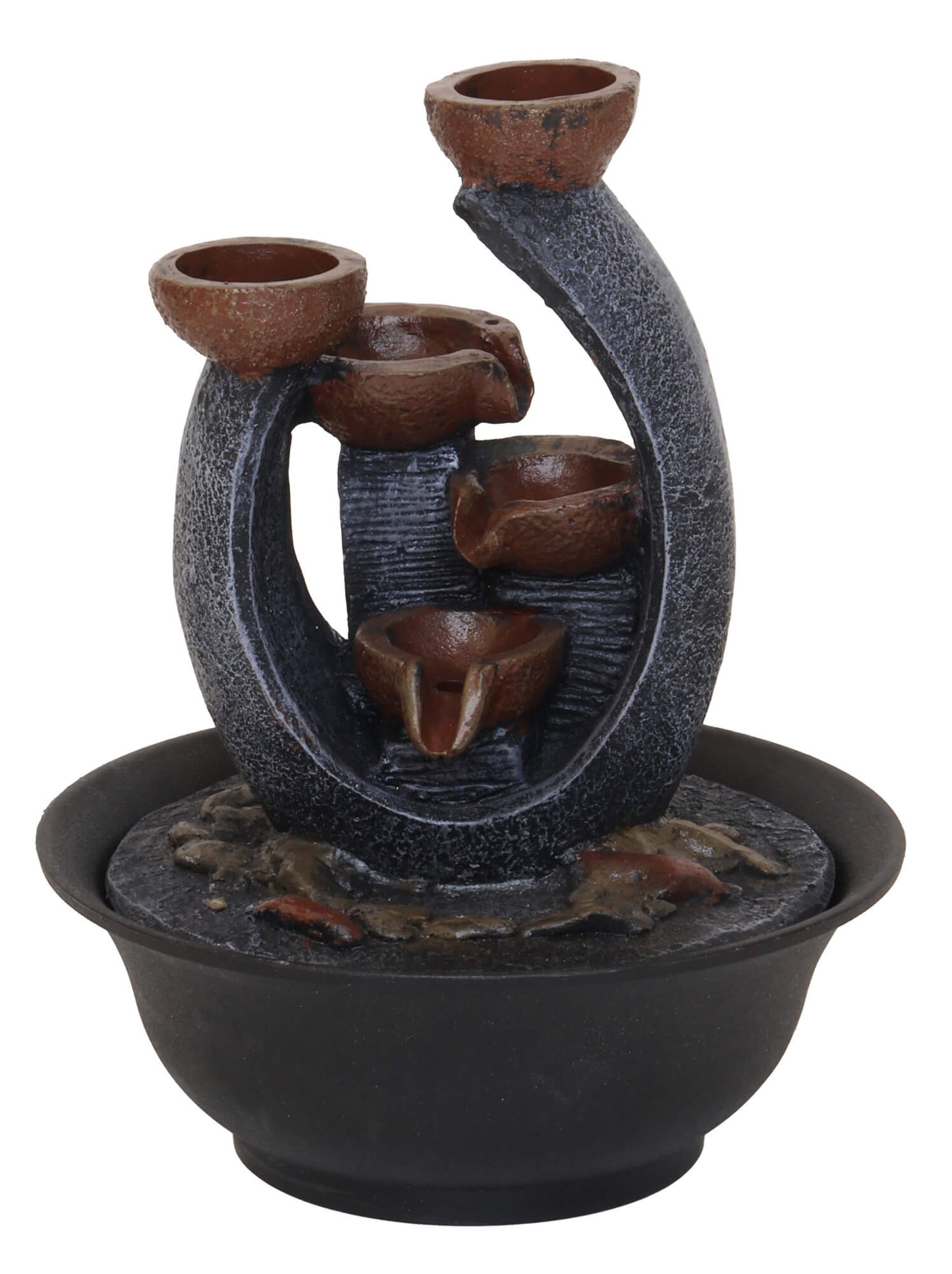 Fontaine Résine Bougeoir Trident 27cm