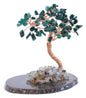 Arbre du Bonheur Malachite sur Tranche Agate 12cm