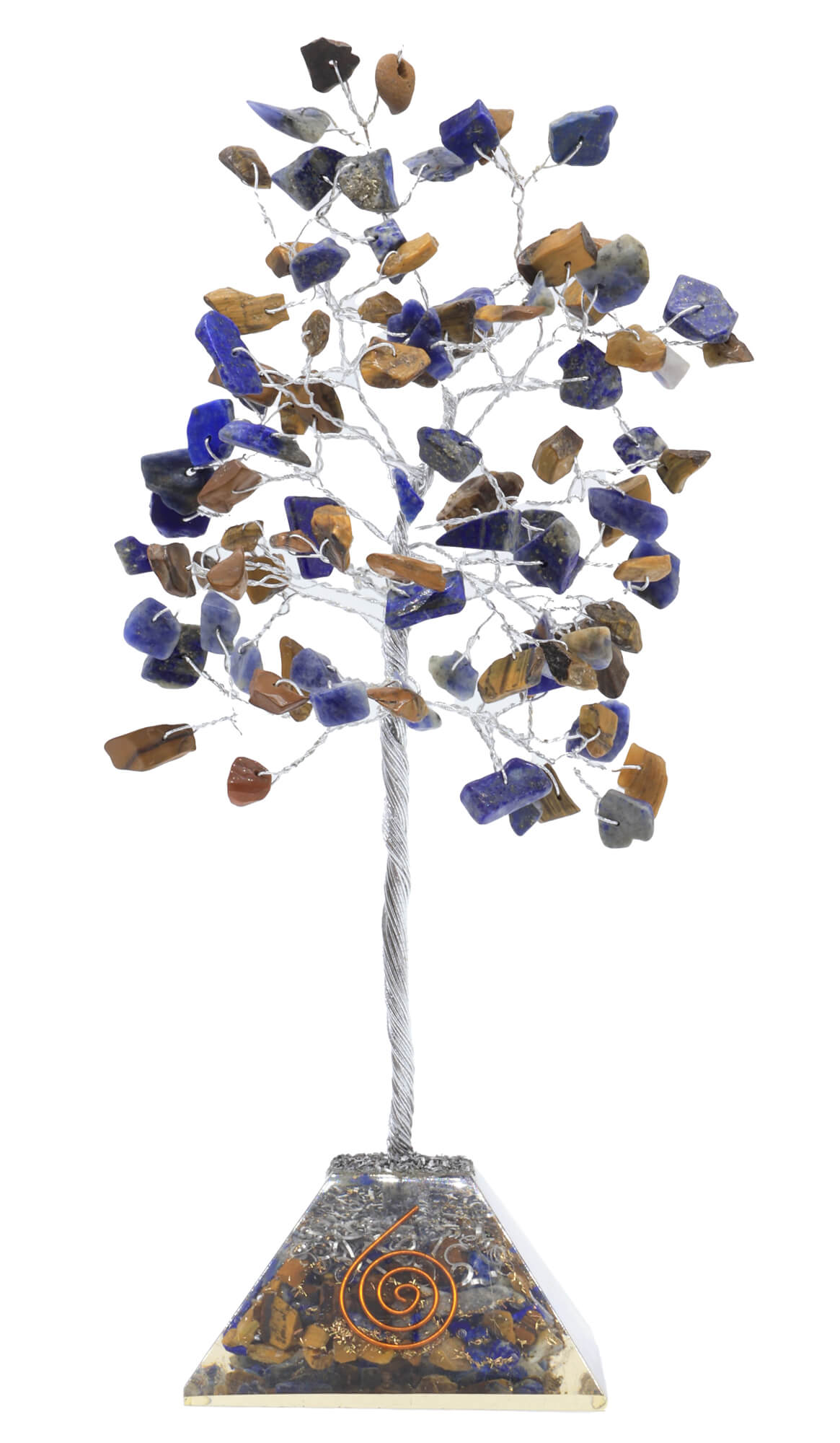 Arbre du Bonheur Oeil de Tigre / Lapis Orgonite 100pcs