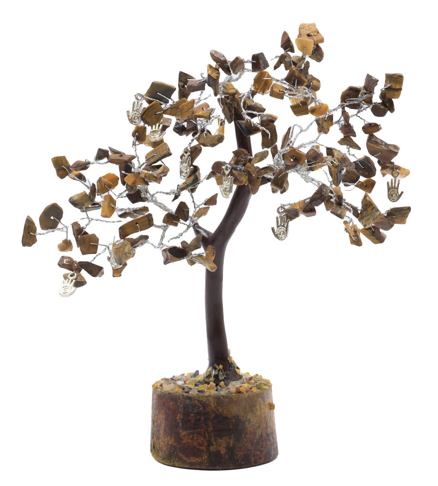 Arbre du Bonheur Oeil de Tigre Main Reiki 160pcs
