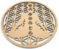 Plaque Bois 7 Chakras Fleur de Vie 20cm