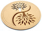 Plaque Bois Arbre de vie Ying Yang 10cm