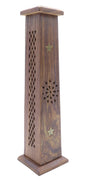 Porte-Encens Bois Tour Etoiles 30cm