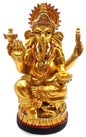 Statue Résine Ganesh Doré sur Socle 18cm