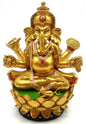 Statue Résine Ganesh Doré sur Socle 17cm
